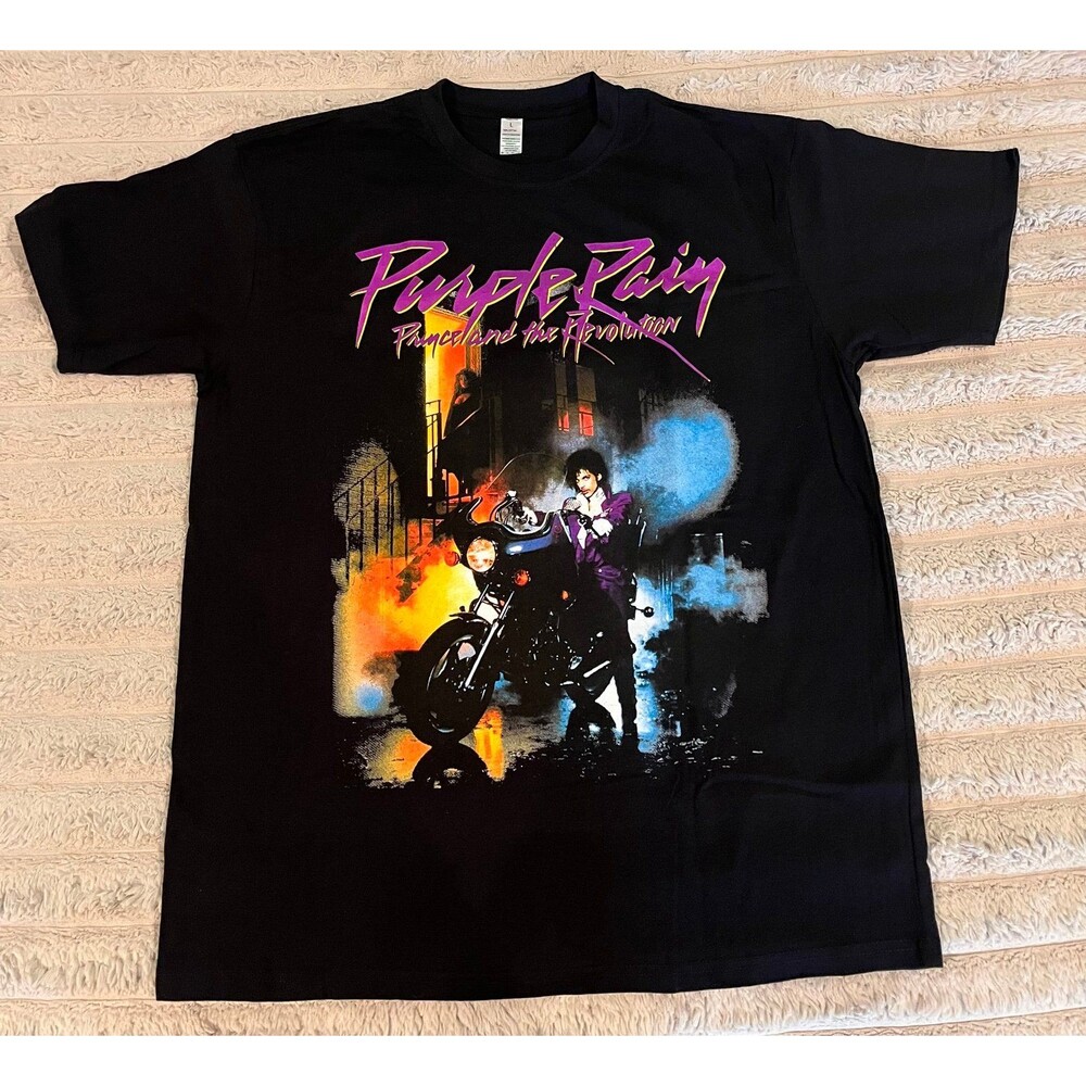 Purple Rain Princeland & The Revolution Graphic T-Shirt Men’s Large Black NWOT